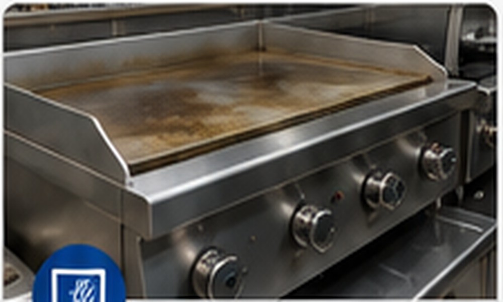 Clean commercial cooking equipment and flat-top grill