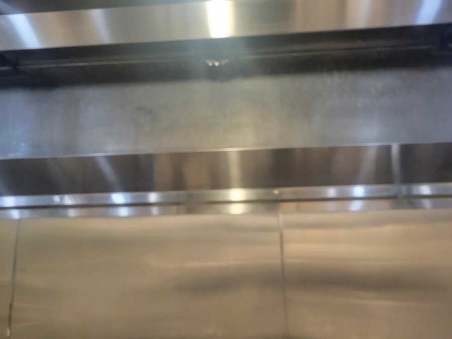 Commercial hood plenum after cleaning